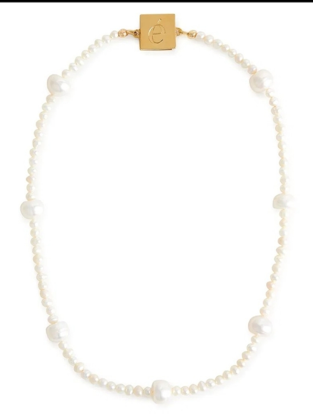 Eliou Cara 14k Goldplated Pearls Necklace With "e" Magnetic Closure New